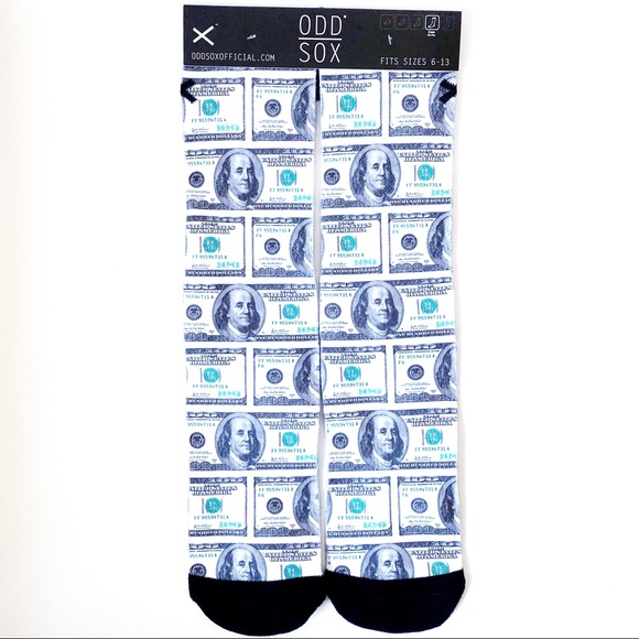 Odd Sox Other - 🆕 Odd Sox Money Benjamins 100 Bills Crew Socks